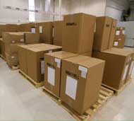 boxes on palletts