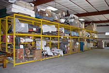 storage shelves in the warehouse